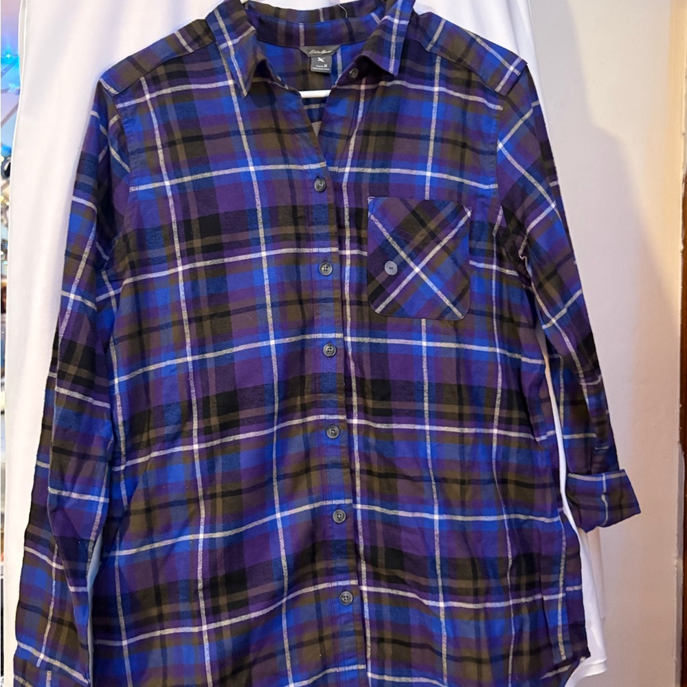 Women’s Blue and purple Plaid Shirt